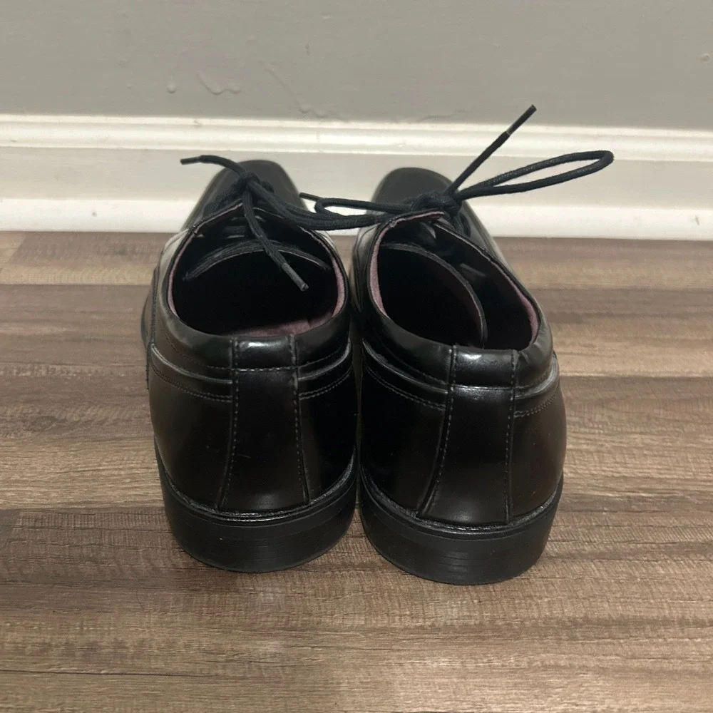 Freeman Colter Oxford Shoes Men 9.5M Black Square Toe Lace Up Dapper Business